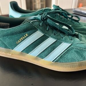 Adidas Gazelle Teal and Light Blue Shoes